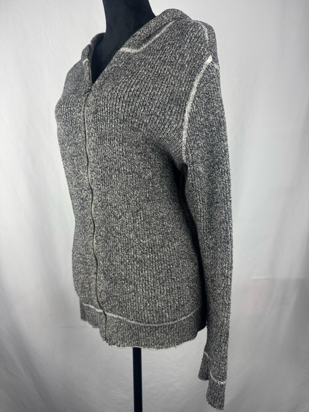GAP Gray Hooded Zip-Up Sweater Cardigan - Picture 3 of 8